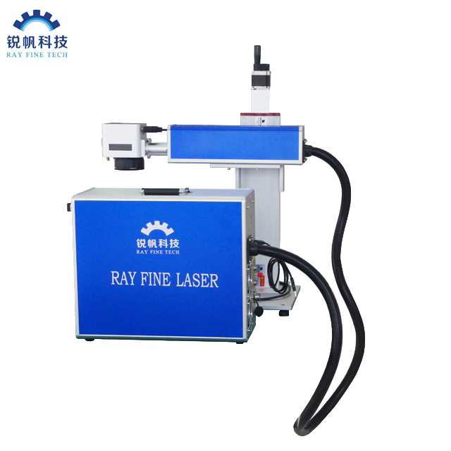 Marcadora láser de fibra Q Switch 30W 50w con elevación motorizada