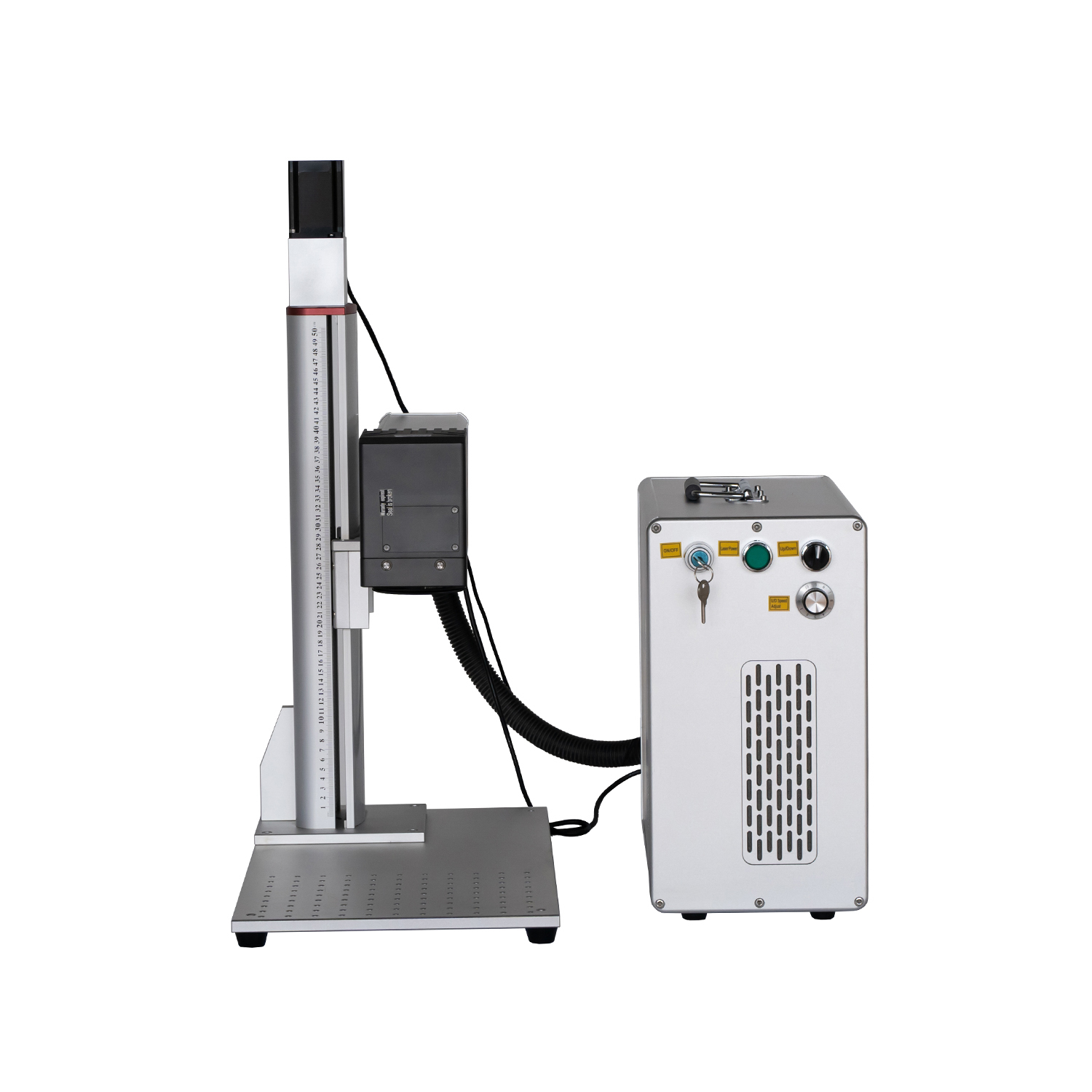 Nueva máquina cortadora, marcadora y grabadora láser de fibra con visualización de fondo y posicionamiento de cámara para metal y plástico